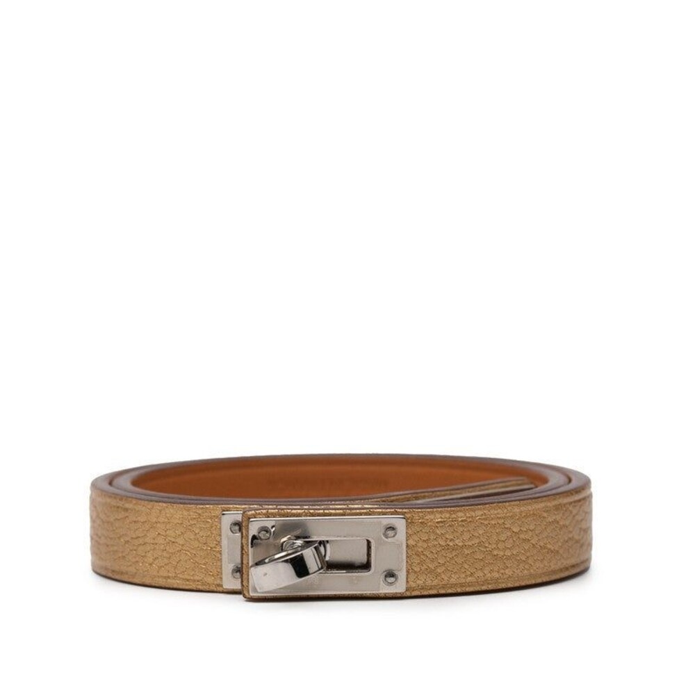 Hermes Mini Kelly Double Tour Bracelet Chevre Gold